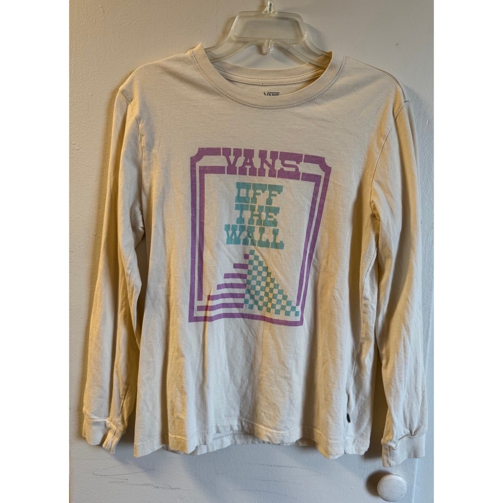 Vans Girl's/Women's Beige Built Up Long Sleeve Top Size Medium